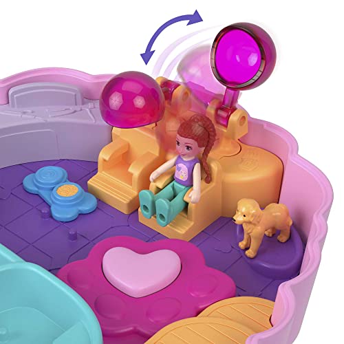 Polly Pocket Groom & Glam Poodle Compact Playset With 2 Micro Dolls, Color Change & Water Play #TOP3