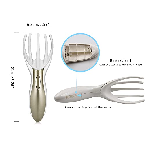 Tezam Electric Head Massager Neck Massage Octopus Scalp Stress Relax Spa Therapy Healing, Soft Resin Finger Gripper Claw Electronic Head Spa Vibration Scalp Massage Tool #TOP2