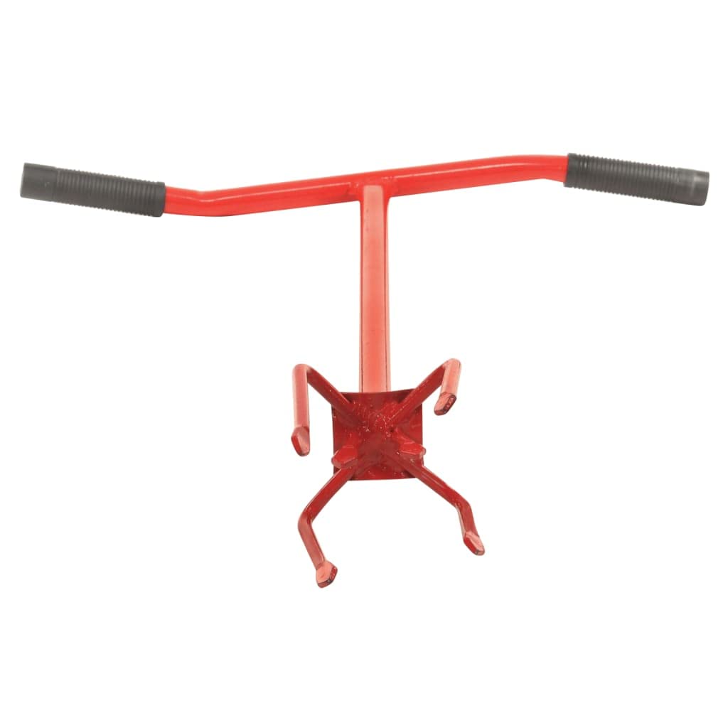 Gartenkralle aus Stahl rot mit ergonomischem PE-Griff, Bodenkralle für Bodenbearbeitung, Lockern, Umgraben, Rasenpflege, Gemüse- und Blumenbeete, langlebiges Gartenwerkzeug, 97 cm