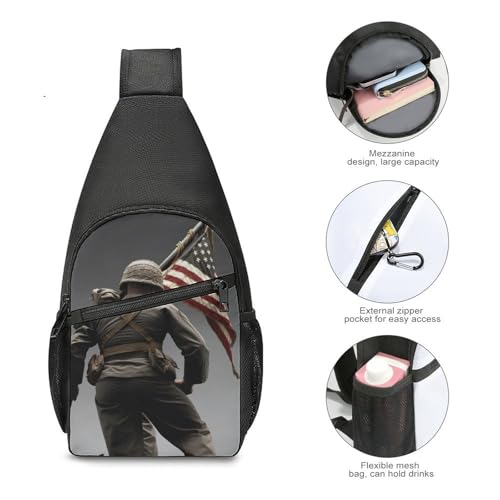 Mochila tipo sling blanca para día y senderismo miniatura 5