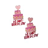 COLORFUL BLING Happy Birthday Earrings for Women Cute Glitter Birthday Cake Drop Dangle Earrings Birthday Gifts for Women Friend