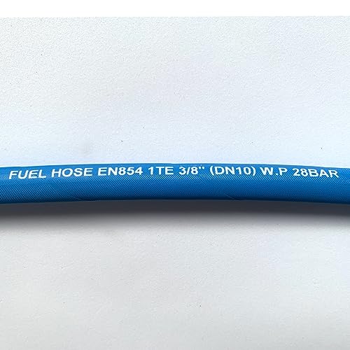 Image of Fuel Line Hose 3 /8 inch inch, 6AN High Pressure Hose 2.8Mpa 400PSI 10mm 5FT for Fuel Systems Engines Tube Hose Blue Multiple Size Options (Attached Hose Clamp)