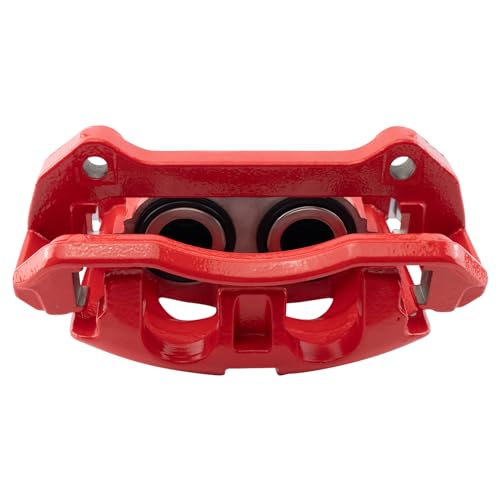 Image of TRQ Performance Front Brake Caliper Set Painted Red Brackets Compatible with 2010-2021 Ford Expedition 2010-2011 F 150 2009-2021 Lincoln Navigator