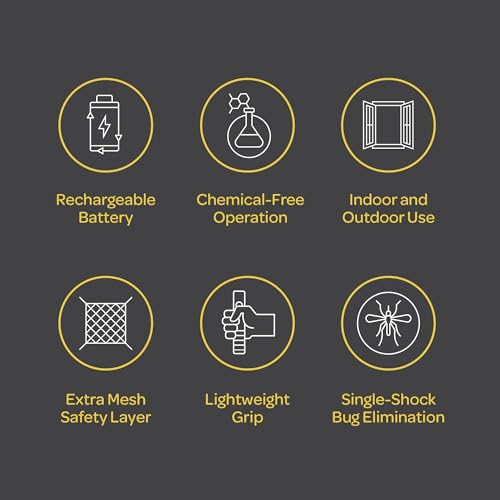 Sewanta DD Electric Fly Swatter [Set Of 2] Handheld Bug Zapper Racket For Indoor/Outdoor - 4000 Volt Fly Swatter - Instant Bug & Mosquito Killer With Attractant Led Light - Usb Rechargeable Portable Fly Zapper. thumb #4