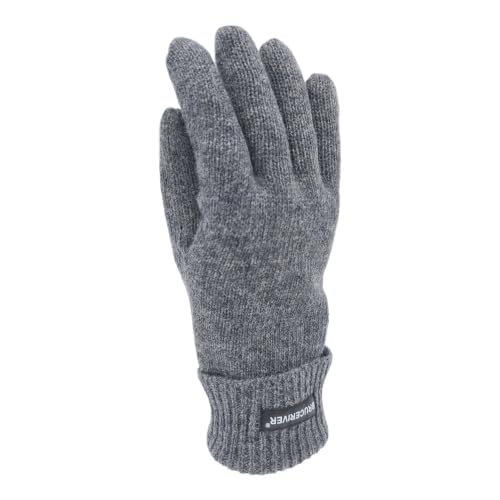 Image of BRUCERIVER Men's Pure Wool Knitted Gloves | Insulated Fleece Lining