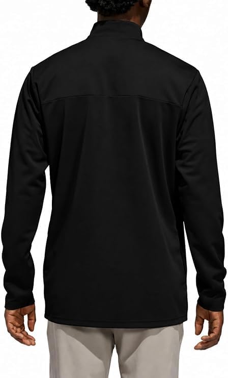 adidas Men’s Quarter Zip Pullover – Regular Fit, Stand Collar, Zipper Pockets (Black, XX-Large)