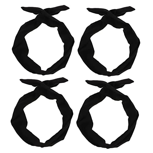 DINHEAROM 4pcs Bow Tie Headbands for Women Soft Turban Hair Scarves...