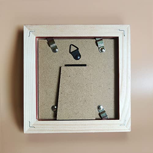 Image of 4x4 Picture Frames RED Solid Wood Frame, Plastic Panel (Film Needs to be Removed) Table or Wall.Front Window Opening 3.5x3.5 inch.