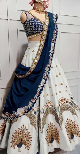Image of Women's Sequins Thread Embroidered Georgette Semi Stitched Lehenga Choli With Dupatta (5124-Women-Lehenga-Choli-Latest)