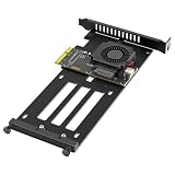 NONDK PCIe 5.0 X4 Adapterkarte PCIe 5.0 Adapterkarte E1.S/E3.S (EDSFF Gen-Z) SSD Adapterkarte mit Kühlventilator