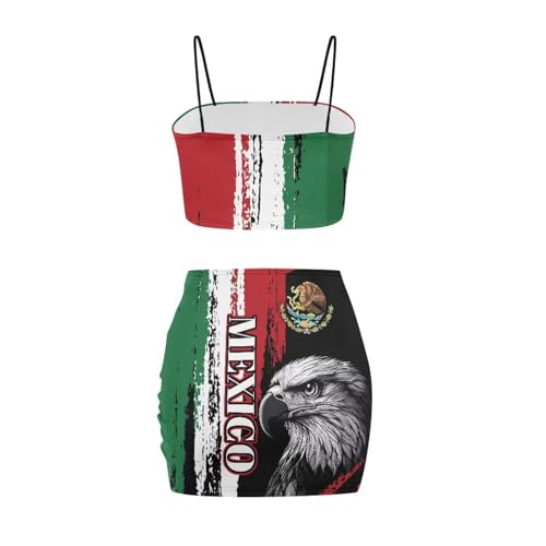 Image of 2025 Sexy Spaghetti Strap Crop Tops and Bodycon Skirt Casual 2 Piece Set S-4XL