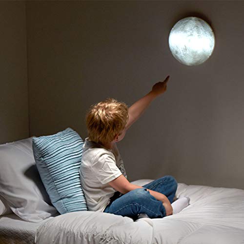 Moon In My Room MOON230100 Mondlampe 25 cm, Einschlaflicht mit 8 Mondphasen, Helligkeit einstellbar, Verschiedene Modi, Kinder Nachtlicht, mit Fernbedienung und Mond Poster, für Kinder ab 6 Jahre