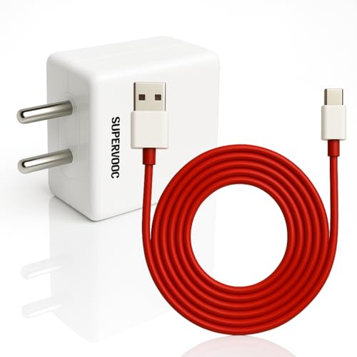 Image of Original Oneplus 65W Supervooc Charging Adapter with Type C Dash Cable for Oneplus 15,15R,13,13R,13S,12,12r,11,11r,10 pro,Nord 5,4,3,Ce5,Ce2 Lite, Nord Ce4 | Support 65 W All Type C to USB C Mobile