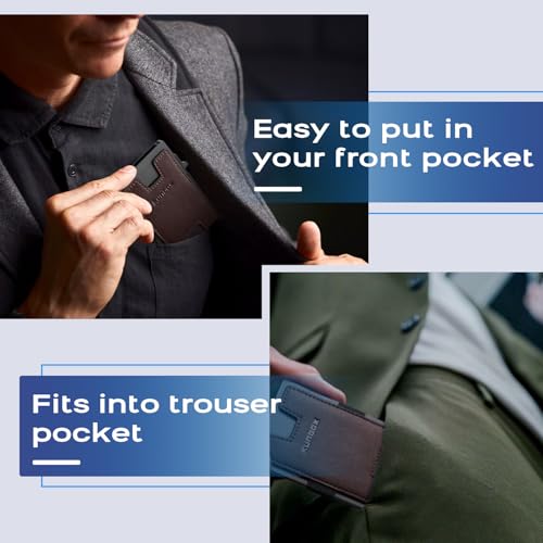 Image of RUNBOX Slim Wallet for Men, RFID Aluminum Pop-Up Card Holder for 12 Cards