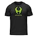 stacked tri-blend crew - vintage black/neon green - XL