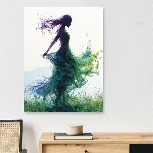 Peinture par numéro adulte avec cadre en bois 50x70cm toile fille d'art modèle 306