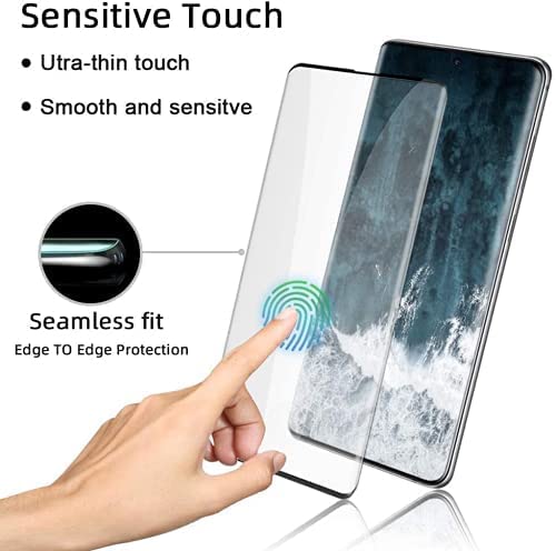 Image of STP FEEL Advanced Black Border Tempered Glass Protector For Samsung Galaxy S10 Plus with Fingerprint Hole | Full Glue Edge to Edge Screen Protector Guard Protector, Pack of 1