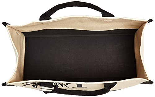 Mud Pie Classic Black And White Initial Canvas Tote Bags (T), 100% Cotton, 17" X 19" X 2" #TOP4