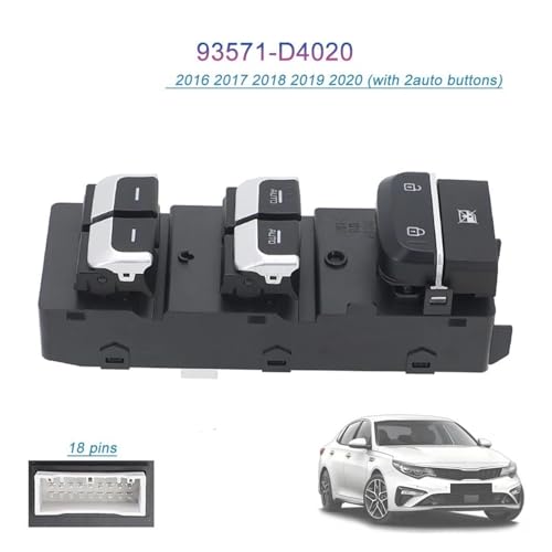 Bouton commande levage Kia Optima 2016-2020 fluide et réactif pour interrupteur vitre conducteur - 6