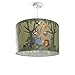 Produktbild Kinderlampe Deckenlampe LED Pendelleuchte Kinderzimmer Dschungel Tier-Motiv E27, Lampenschirm: Grün (Ø45.5 cm), Lampentyp: Pendelleuchte Weiß + Leuchtmittel