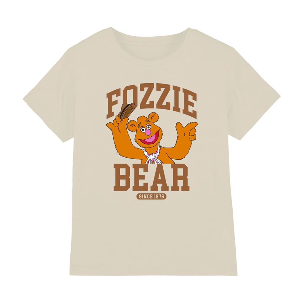Muppets Disney The Fozzie Bear Collegic Kids T-Shirt, Natural, 3-4Y
