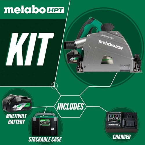 Image of Metabo HPT 36V MultiVolt 6-1 /2 inch Cordless Track Saw Kit, C3606DPA | Adjustable Bevel -1 to 46, Over 2-1 /2 inch Cutting Depth, Lightweight Design, Rapid Charger, 4.0Ah Battery Included