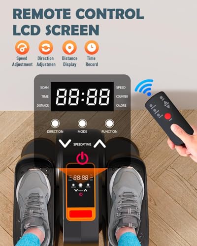Image of Kobo 2 in 1 Under Desk Elliptical Machine for Seniors | Electric & Manual Seated Pedal Exerciser | 12-Speed Motorized Leg Trainer with Remote Control | Quiet, Portable, Fully Assembled