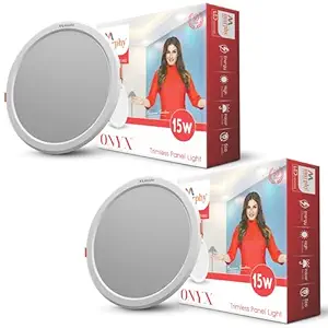 Murphy 15-Watt Trimless Round LED Panel Ceiling Light (Cool White) -Pack of 2
