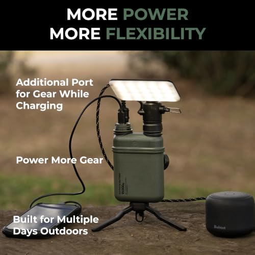 Image of NESTOUT Rugged Power Bank, 15000mAh Outdoor Charger, 32W USB-C Fast Charging PD, Waterproof IP67, Durable Shockproof, Battery Pack for iPhone Tablet Hiking Travel Camping (Olive Green, 15000mAh)