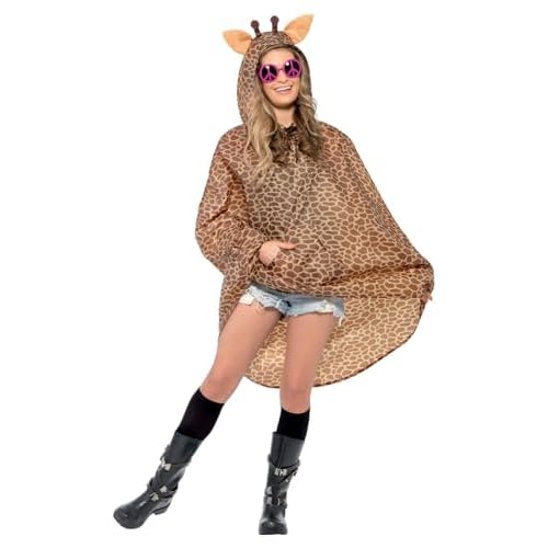 Smiffys Party Poncho de la Jirafa, con Bolsa con Asas Halloween