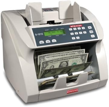 Semacon S-1615 Ultra High-Speed Premium Bank Grade Currency Counter with Ultraviolet Counterfeit Detection; Counting Mode, Adding Mode and Memory; 1000/1200/1500/1800 Notes per Minute