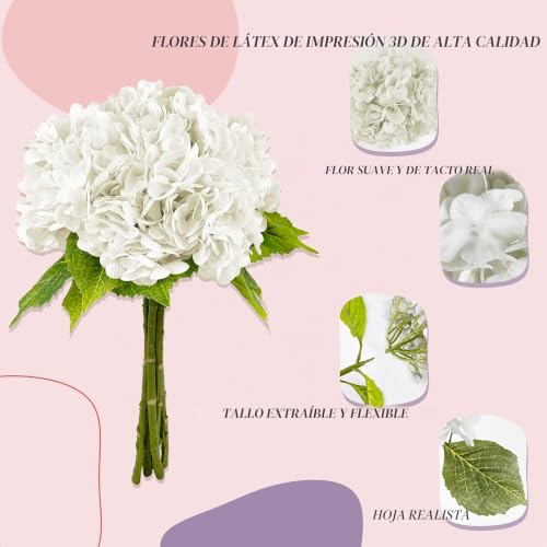 Hortensias falsas de seda para centros de mesa de boda y ramos elegantes 4