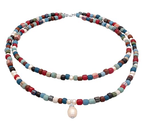 Collier de surfeur bouddha Kuzzoi en perles d'eau douce pour look estival masculin