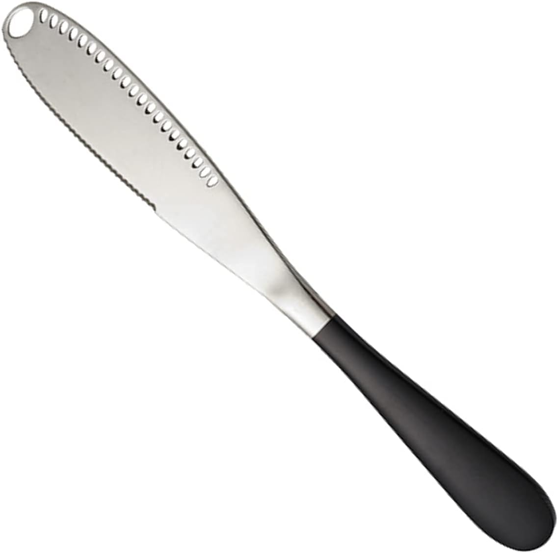 1 Pcs Stainless Steel Butter Spreader Knife With Holes, 3 in 1 Kitchen Gadgets Multifunctional Butter Grater For Breakfast, Butter, Cheese, Jams (Black)