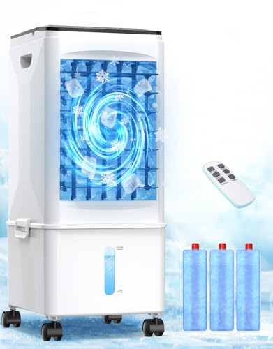 Portable Air Conditioners, [2.5 Gal] Fast Cooling Evaporative Air Cooler, 60W Quiet Portable AC Unit w/Remote & Timer, 4-IN-1 Swamp Cooler, Windowless Air Conditioner Fan for Bedroom Dorm Garage