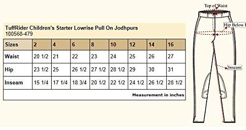 Tuffrider Girl's Starter Lowrise Pull-On Jods Breech, Sand, 10 #TOP6