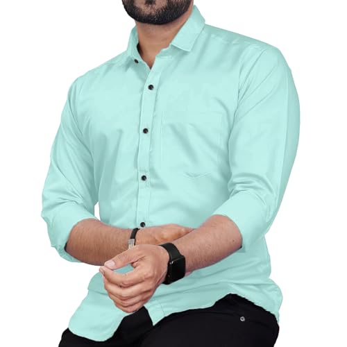 Image of Univibe Men's Slim Fit Full Sleeve Spread Collar Cotton Blend Shirt for Men and Boys