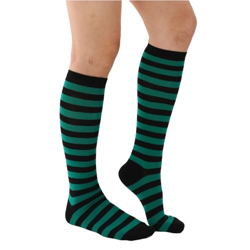 Image of Women's Knee High Athletic Socks Casual Stripes Tube Socks Outdoor Sport Socks