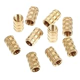 SHINEOFI 10pcs M10 Brass Knurled Female Thread Insert Nuts Heat Embedment Fasteners for 3D Printer Parts and Industrial Applications