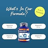 Zipvit Selenium 200mcg with Vitamins A, C, E. 180 Vegan Tablets. Supports Normal Thyroid, Skin, Hair & Nails, Immune System, and Antioxidant Protection. 6 Month Supply. UK Supplier. - Image 2