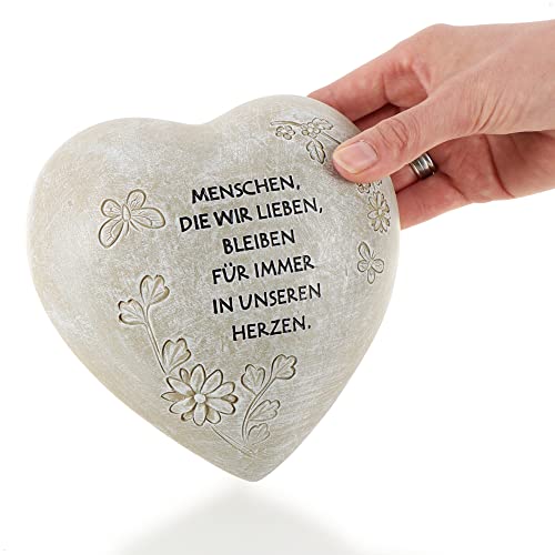 CMANLNYK Grabschmuck Edelstahl Herz - Wetterfest Für Friedhof