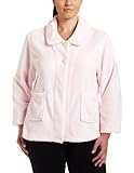 Casual Moments Women's Plus Size Bed Jacket-Peter Pan Collar Robe