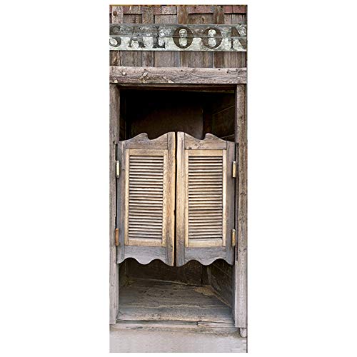 Alwayspon Moderne Kunst, 3D-Türaufkleber, abziehen und aufkleben, abnehmbare Vinyl-Türaufkleber für Heimdekoration, 77 x 200 cm, 2-teiliges Set (Limousine)