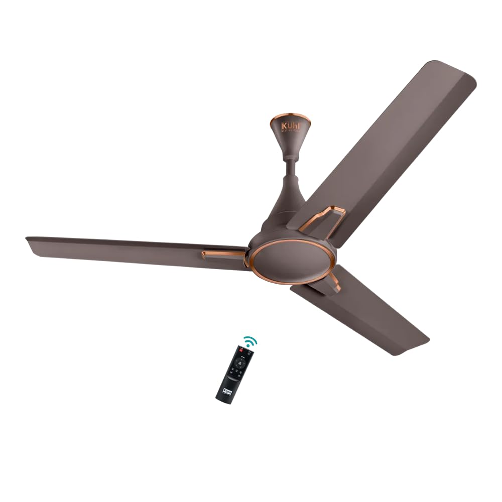 KUHLKUHL Prima A1 1200mm 65% Power Saving BLDC Ceiling Fan with Remote| BEE 5 Star Rated & ISI Marked| 29W | Low Noise| High Air Flow| Stylish Design |5 Yrs Warranty on Motor |Espresso