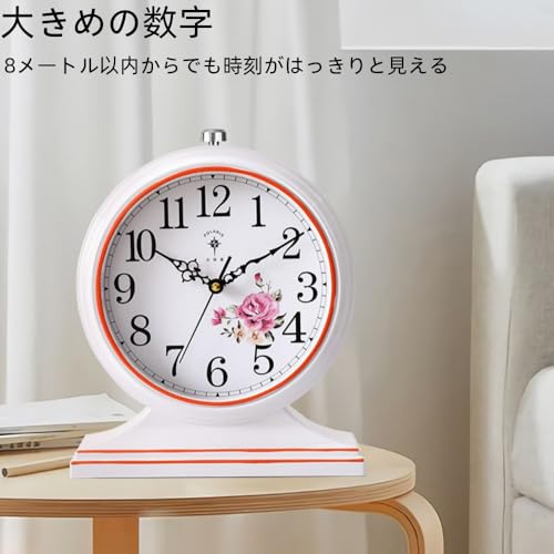 Pakabi 目覚まし時計 暗闇で光る 掛け時計 テーブルアラーム ヴィンテージ サイレント 静音 ムーブメント 超長寿命バッテリー機構 焼き付け塗装工程 連続秒針 電池式 置き置き・掛け置き可能 (【蓄光式振り子時計】木目調) [4]