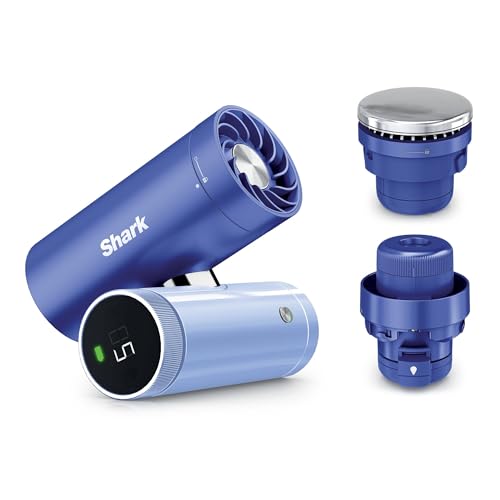 Shark ChillPill 3-in-1-Hochgeschwindigkeits-Handventilator- Sprühnebel- und InstaChill-System mit 3 Kühlaufsätzen reisefreundliches Design Lilac FA022EULV