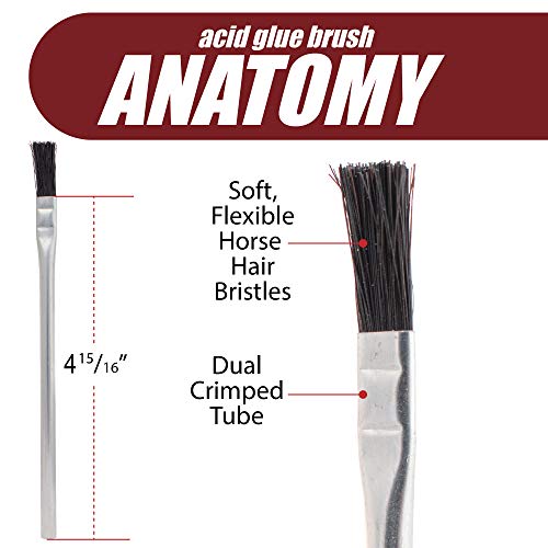 Fulton Acid Glue Applicator Brushes Made With Horse Hair Bristles | Tin Metal Tubular Ferrule Handle | Apply Grease Glue Oil Flux And Chemicals | Ideal For Home, School, And Workshop (144 Brushes) #TOP6