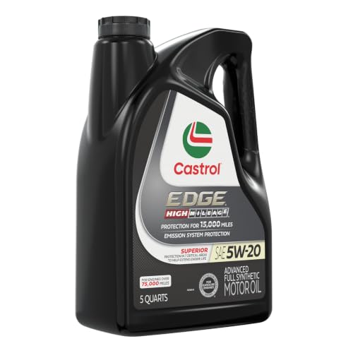 Image of Castrol EDGE High Mileage 5W-20 Advanced Full Synthetic Motor Oil, 5 Quarts