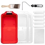 Mister Rui 11 Stück 10,2 cm Schaumstoff-Farbroller-Set, Farbroller zum Malen und Renovieren, Pinsel-Set, Farbrollen und Tabletts-Sets, 5,1 cm abgewinkelter Pinsel, Staubblatt