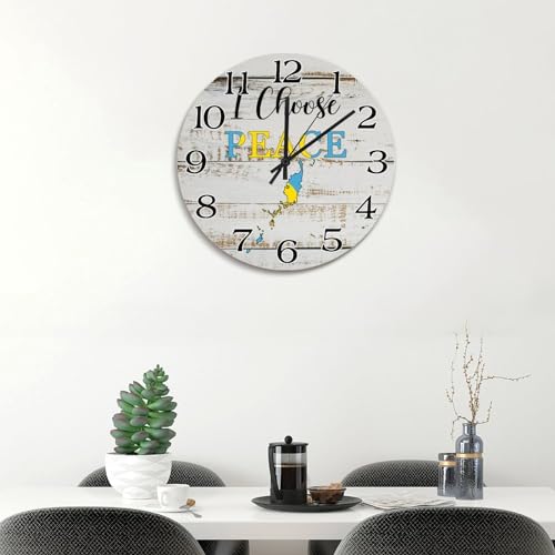 Horloge murale drapeau Palaos 38 cm I Choose Peace rustique